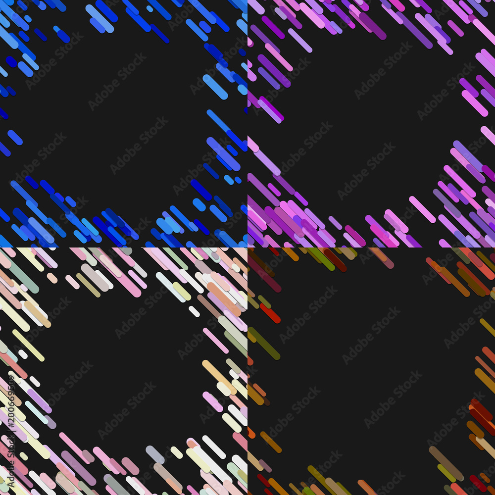Poster colorful random diagonal stripe pattern background template set