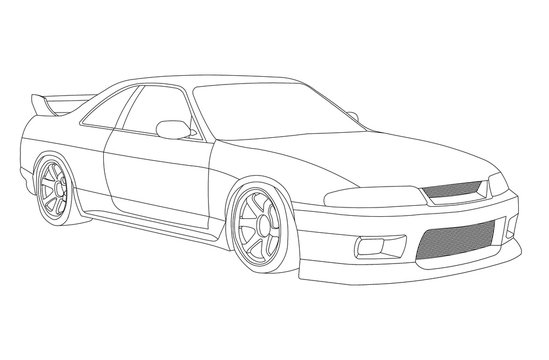 Sport car 3D blueprint - isolatd © Marko