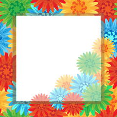 Abstract bright flowers. Seamless background pattern. For tiles and banners. Mockup for writing cards. Vector illustration.