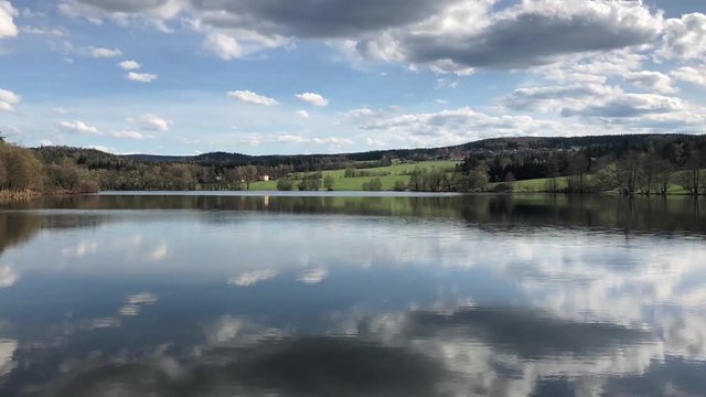 Zaskalska dam in Chaloupky, Brdy, Czech Republic. Time lapse