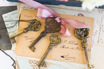 antique mail and clock