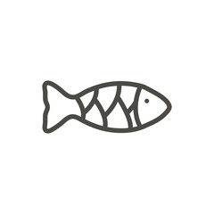 Fish icon vector. Outline food. Line fishing symbol.