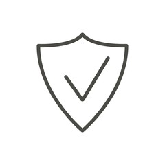 Shield icon vector. Outline security. Line protection symbol.
