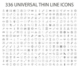 336 UNIVERSAL THIN LINE ICON vector. Outline web, business, finance, arrow, sport, food, technology, office collection. Trendy thin line style, illustration. - 200674172