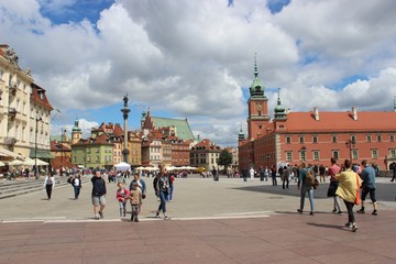 Obraz premium Plac Zamkowy - Schlossplatz, Warschau, Polen