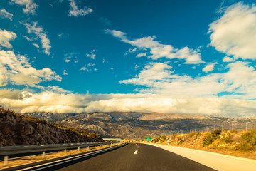 Highway climbin the mountains of Croatia
