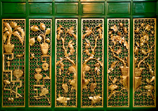 Gold Panel Decoration On Room Divider, Macao