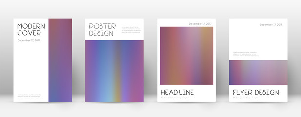 Fototapeta premium Flyer layout. Minimal rare template for Brochure, Annual Report, Magazine, Poster, Corporate Presentation, Portfolio, Flyer. Amusing bright hologram cover page.