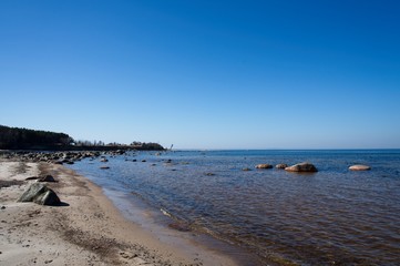 Fototapeta na wymiar Spring landscape near Baltic Sea