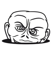 kopf loch gesicht böse mann gemein alien gangster verbrecher cool comic cartoon clipart