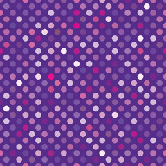 Seamless purple dot pattern. Ideal for gift wrapping paper designs.