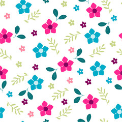 Vector Illustration. Flowers background. Paint flowers pattern