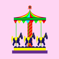 children's carousel with horses