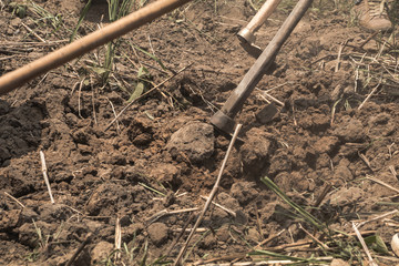 shovel (craftsman tool)  dig the ground soil background