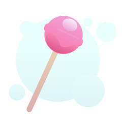 Pink lollipop vector illustration