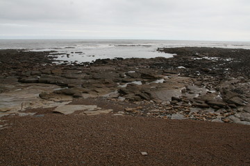 Fototapeta na wymiar Beach in Cullercoats, Newcastle, England