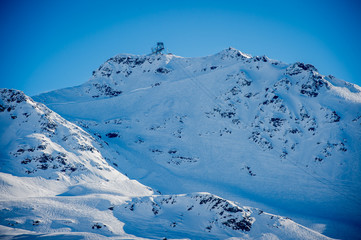 Mountain on blue sky