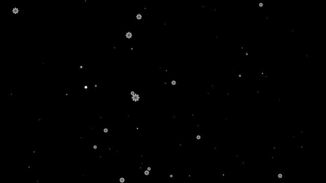 Snow Flakes Floating Clip with Alpha
