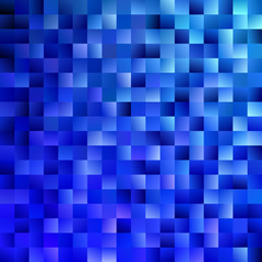 Gradient abstract square background - digital mosaic vector graphic design from squares in blue tones