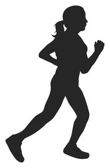 Fototapeta na wymiar Vector Woman Running Silhouette