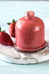 Strawberry chia seed pudding