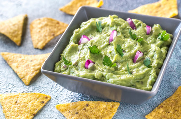 Guacamole in the bowl