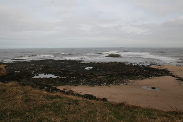 Beach in Cullercoats, Newcastle, Northumberland, UK