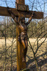 cross by a country road in  Poland