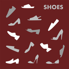 set of shoes icons