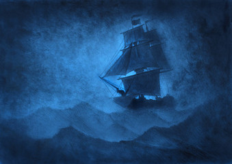   sailing ship - obrazy, fototapety, plakaty