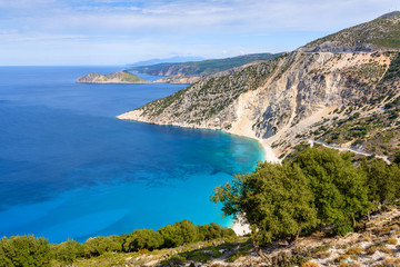 View of beautiful Myrtos bay on Cephalonia island. Greece