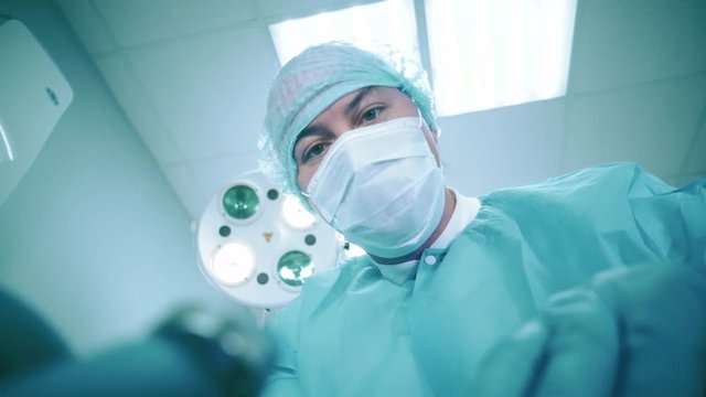 Surgeon making anesthesia
