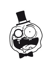 herr sir gentlemen reich mustache schnurrbart monokel brille zylinder hut hässlich gesicht kopf verrückt crazy wahnsinnig blöd lustig grimasse albern cool comic cartoon clipart