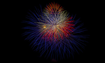 Fototapeta premium Lago e Fuochi d'artificio
