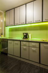 Modern luxury kitchen in luxury apartment interior