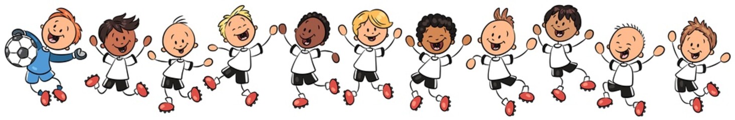 Jubelnde Fußballmannschaft - Vektor-Illustration