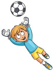 Obraz premium Junge mit Fußball - Vektor-Illustration
