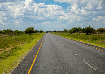 Fototapeta na wymiar Landscape of the region Ghanzi at Botswanan during summertime