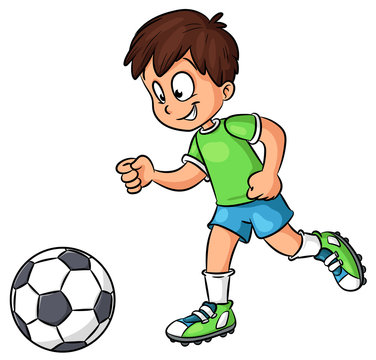 Junge mit Fußball - Vektor-Illustration