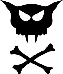 Cat Skull and Crossbones
