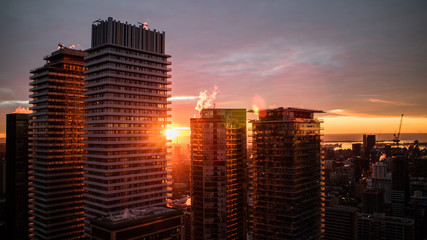 Sunset Through Buildings 