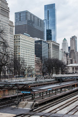 Fototapeta premium chicago illinois street and city life