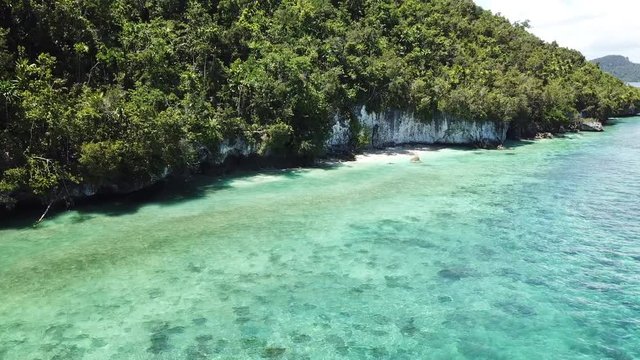 Aerial Footage of Beautiful Limestone Island in Raja Ampat