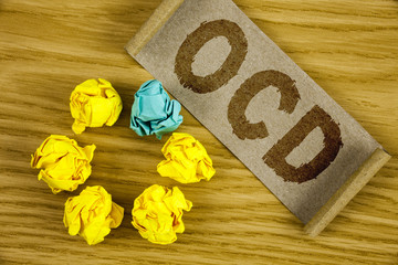 Text sign showing Ocd. Conceptual photo Obsessive Compulsive Disorder Psychological Illness Medical...