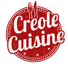 Creole cuisine grunge rubber stamp - obrazy, fototapety, plakaty