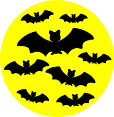 Fototapeta premium Bats against a full moon.