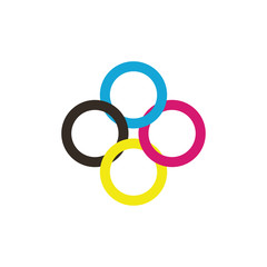 four circle CMYK  color logo