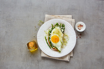 Spring sandwich on plate