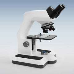 Modern digital microscope 3D rendering