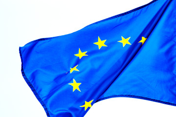 flag of the European Union developing in the wind